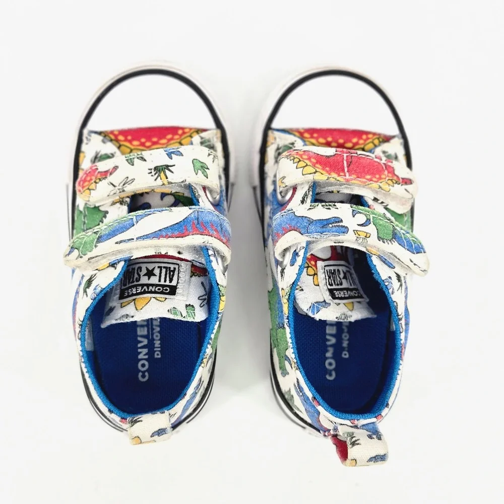 Converse Chuck Taylor All Star 2V Dino's Beach Party Kids Shoes Size 5 Infant